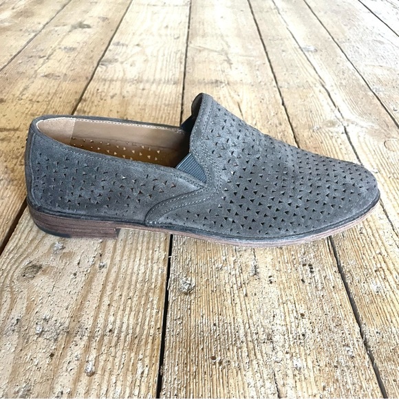 Trask Ali Taupe Suede Perforated Loafers 8.5 NWOT Quiet Luxury Neutral Flat - Picture 4 of 10